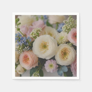 serviettes en papier à motif floral aquarelle