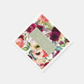 Serviettes en papier à motif floral bohème (Coin)