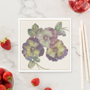 Serviettes en papier à motif floral de pensée Él