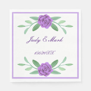 Serviettes en papier à motif floral et feuillage v