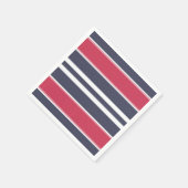 Serviettes en papier à rayures rouge, blanc et ble (Coin)