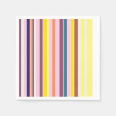 Serviettes en papier à rayures verticales colorées (Devant)
