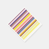 Serviettes en papier à rayures verticales colorées (Coin)
