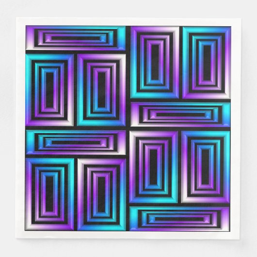 serviettes en papier à rectangles géométriques (Devant)
