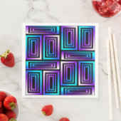 serviettes en papier à rectangles géométriques (En situation)