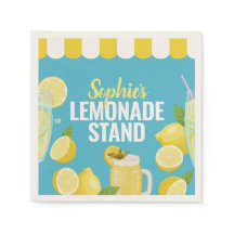 Serviettes en papier à thème citrons pour stand de