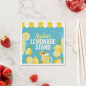 Serviettes en papier à thème citrons pour stand de (En situation)