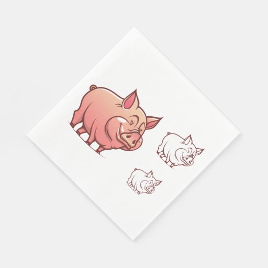 Serviettes en papier à trois cochons (Coin)