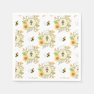 Serviettes en papier Abeille, Fête de Bébé Honeybe