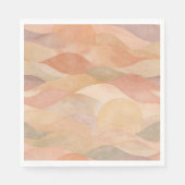Serviettes en papier abstraites Coucher de soleil (Devant)