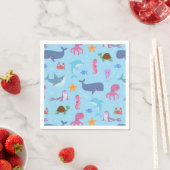 Serviettes en papier Animaux marins, Fête sous la (En situation)