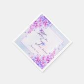 Serviettes en papier aquarelle fleurs lilas violet (Coin)