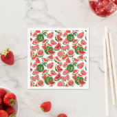 Serviettes en papier aquarelle pastèque – Fête d'é (En situation)