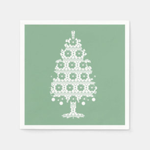 Serviettes en papier Arbre de Noël en tricot d'hiv