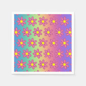 Serviettes en papier Arc-en-ciel et Fleurs (Devant)