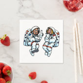 Serviettes en papier astronautes (En situation)
