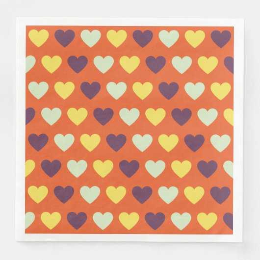 Serviettes en papier Autumn Hearts (Devant)