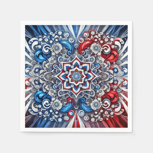 Serviettes en papier aux couleurs françaises Desig (Devant)