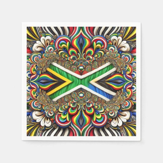 Serviettes en papier aux couleurs sud-africaines (Devant)