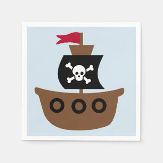 Serviettes en papier avec bateau pirate