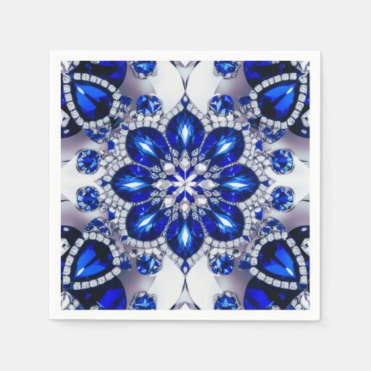 Serviettes en papier avec Bule White Colour Design (Devant)