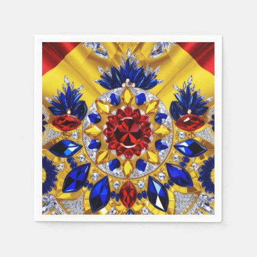 Serviettes en papier avec des couleurs roumaines D (Devant)