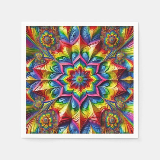 Serviettes en papier avec design couleur LGBTQ (Devant)