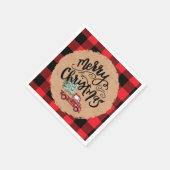 Serviettes en papier avec écriture Merry Christmas (Coin)