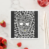 Serviettes en papier avec image crâne (En situation)