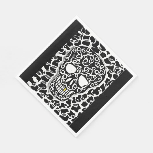 Serviettes en papier avec image crâne (Coin)