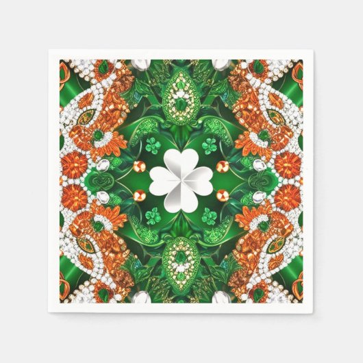 Serviettes en papier avec Irlande Couleurs Design (Devant)