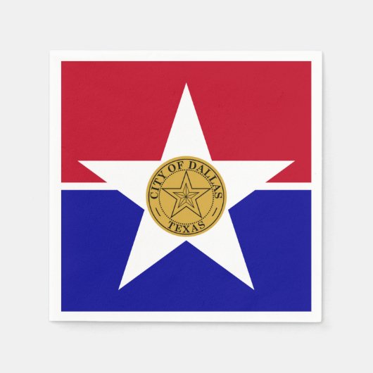 Serviettes en papier avec le drapeau de Dallas (Devant)