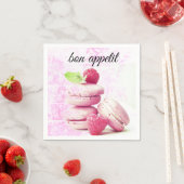 Serviettes en papier avec Macarons français (En situation)
