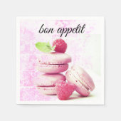 Serviettes en papier avec Macarons français (Devant)