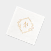 Serviettes en papier avec monogramme diamant et fl (Gauche)