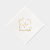 Serviettes en papier avec monogramme diamant et fl (Droite)
