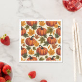 Serviettes en papier avec motif d'automne (En situation)