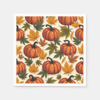 Serviettes en papier avec motif d'automne