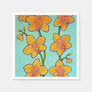 Serviettes en papier azur orchidée