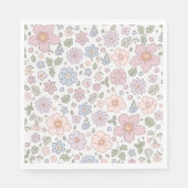 Serviettes en papier Baby shower floral (Devant)