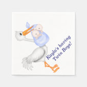 Serviettes en papier Baby shower Twins (Devant)