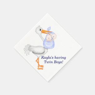 Serviettes en papier Baby shower Twins