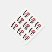 Serviettes en papier Baiser d'amour lèvres rouges  (Coin)