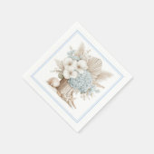 Serviettes en papier Beach Boho Blue Hydrangea (Coin)