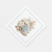 Serviettes en papier Beach Boho Blue Hydrangea (Coin)