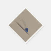 Serviettes en papier beige et bleu motif coquillag (Coin)