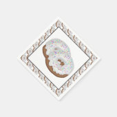 Serviettes en papier beignets glacé blanc (Coin)
