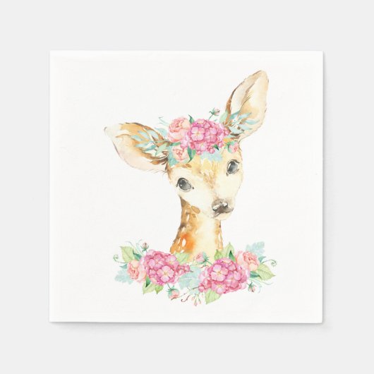 Serviettes en papier Biche Bébé Fille (Devant)