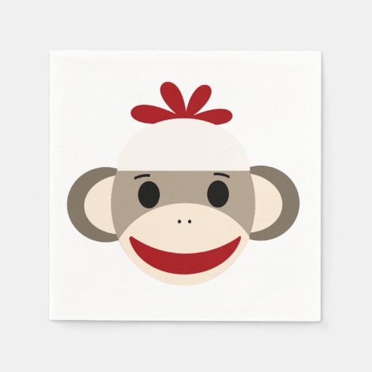 Serviettes en papier blanc de singe (Devant)