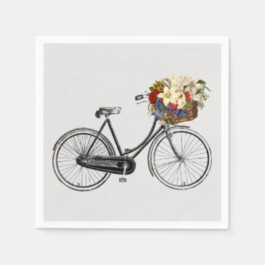 serviettes en papier blanc vélo fleur de vélo (Devant)